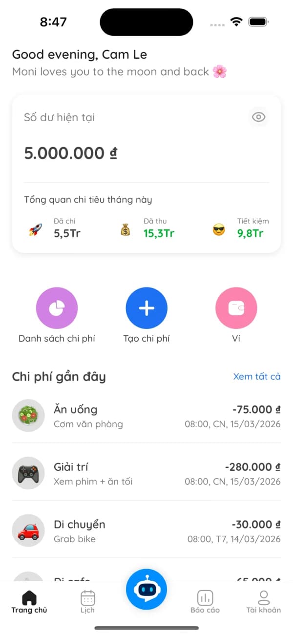 Monify - Giao diện quản lý tài chính cá nhân